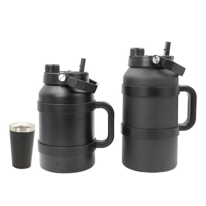 Ladies Insulated Stainless Steel Thermo Bottle with Practical Carry Handle Kalsten