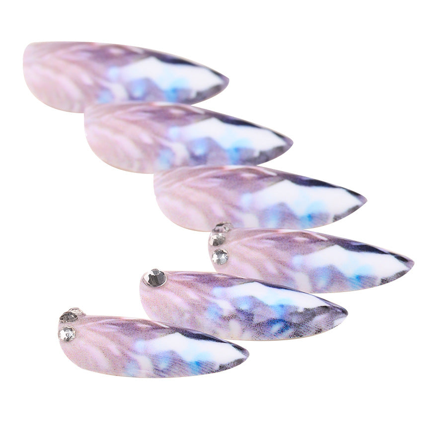 Acrylic nail set with crystal design and sparkling accents Kalsten