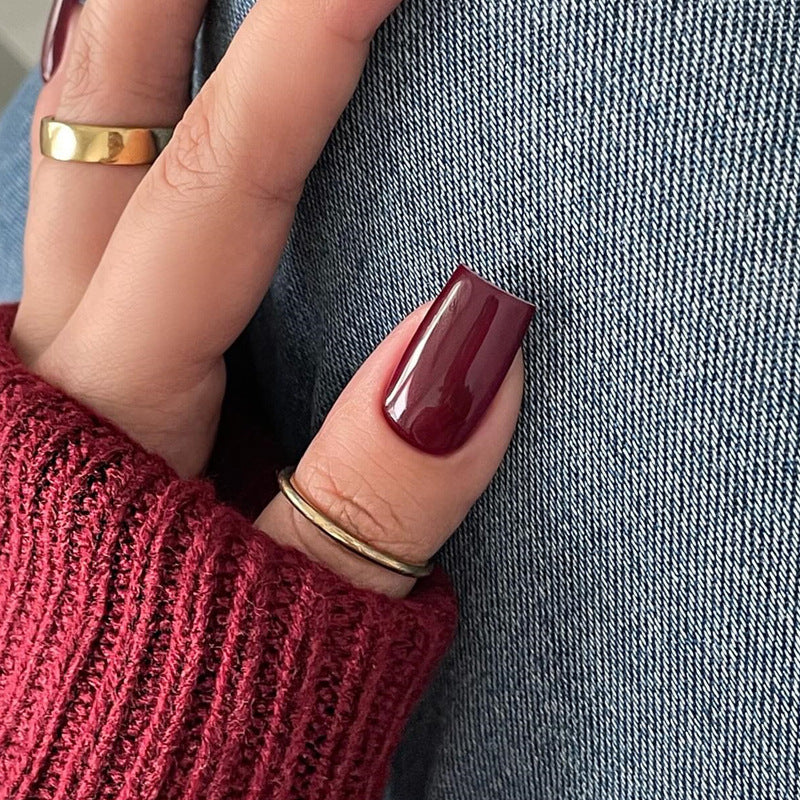 Glossy Square Tip Press-On Nails Kalsten