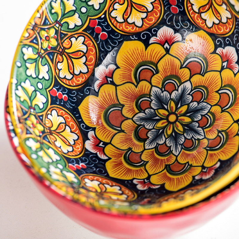 Decorative Artisan Dinner Bowls Set