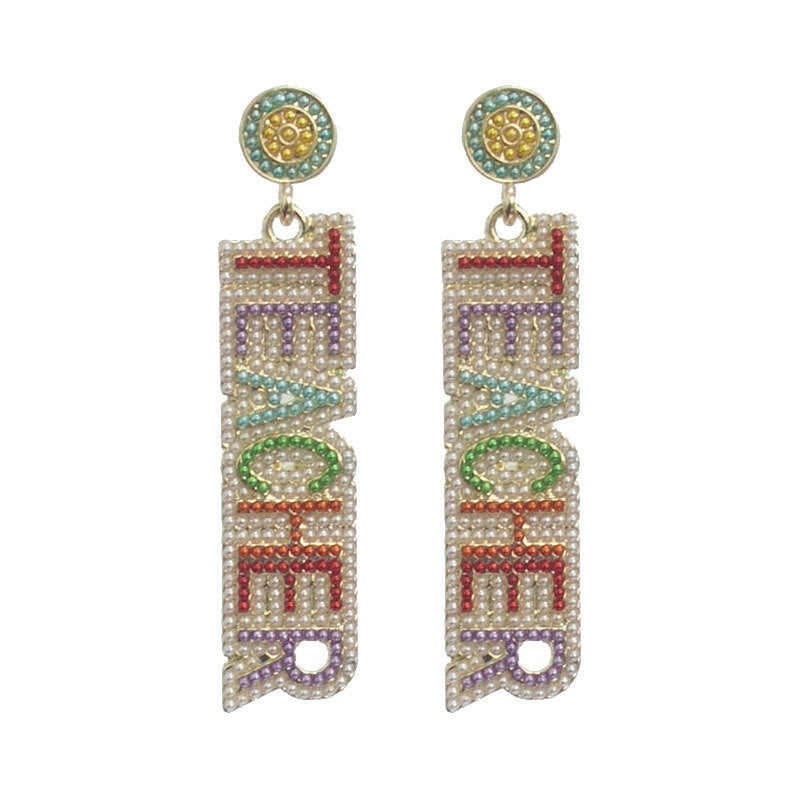 Artistic Beaded Dangle Earrings Kalsten
