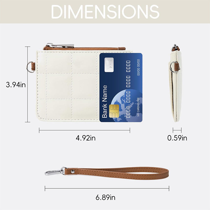 Elegant and Compact Wallet with Zipper and Wrist Strap Kalsten