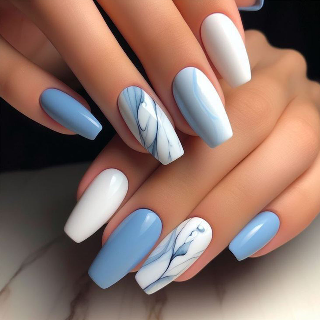 Artistic Marble Design Press-On Nails Kalsten