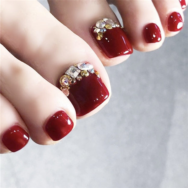 Decorative Rhinestone Press-On Toenails 1790727208