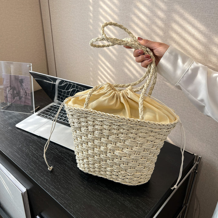 Hand-knotted straw tote bag Kalsten