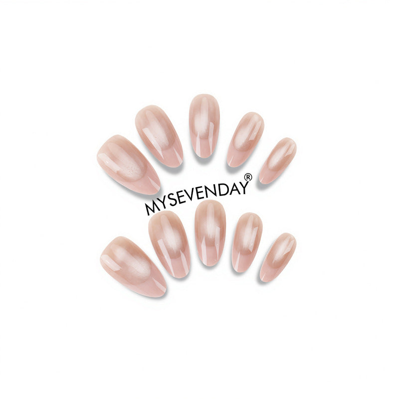 Elegant Press-On Nail Set with French Tip Design Kalsten