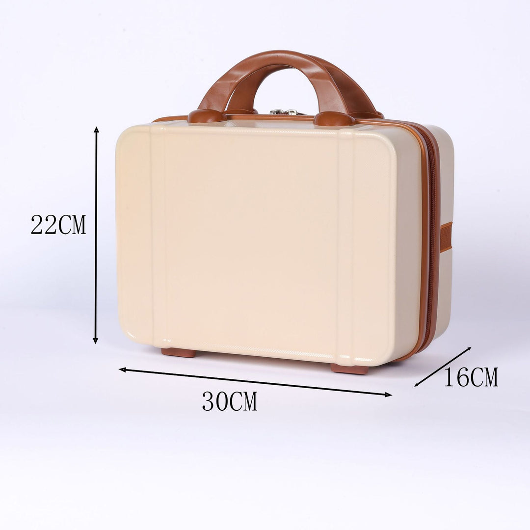 compact hard-shell mini travel vanity case with top handle secure zipper and stackable design Kalsten