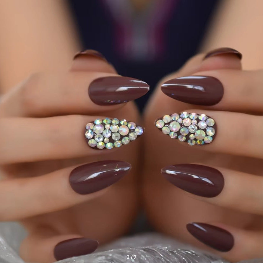Decorative Rhinestone-Accent Press-On Nails Kalsten