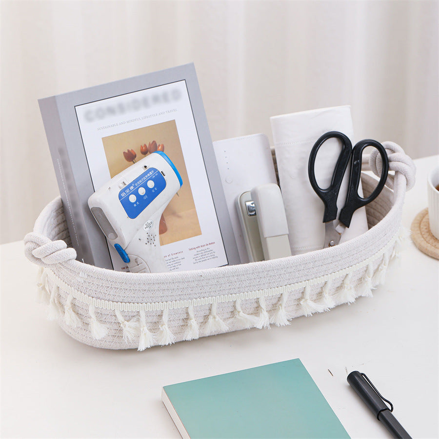Women Decorative Storage Basket with Fringe Decoration Kalsten