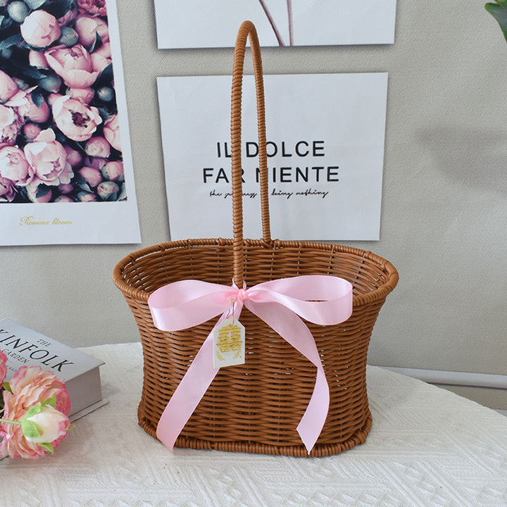 Chic Woven Handbag with Pearl Accent Kalsten