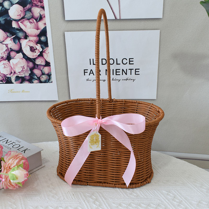 Elegant Handcrafted Rattan Tote Basket Kalsten