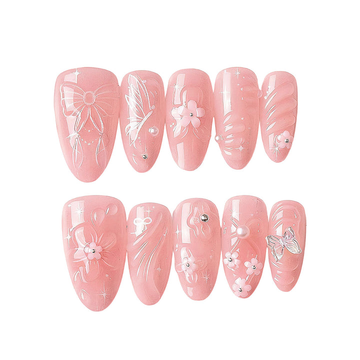 Decorative Floral Press-On Nail Art Set Kalsten