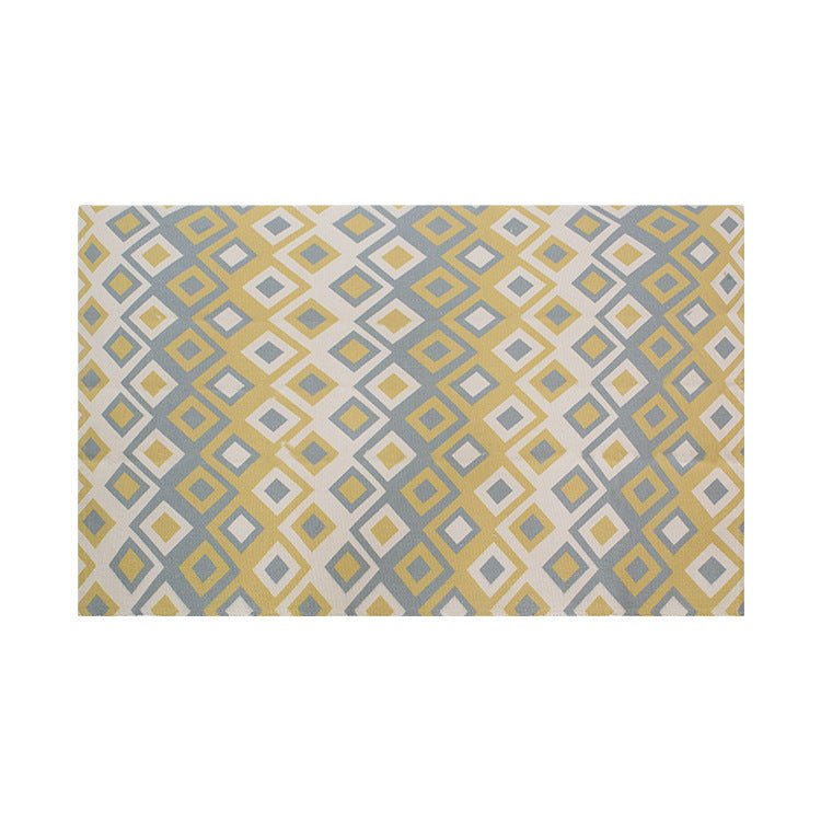 Flat woven washable table runner made of easy-care cotton-polyester blend with Moroccan ornament pattern