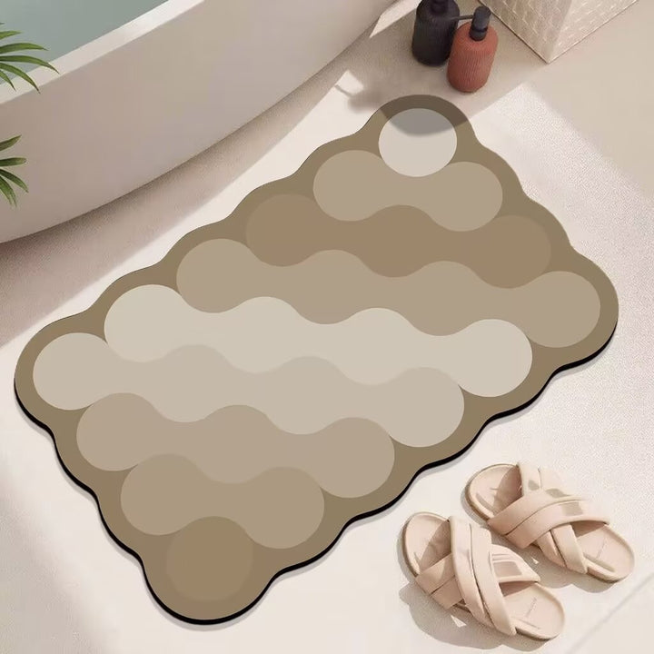Abstract Wave Design Bath Mat Kalsten