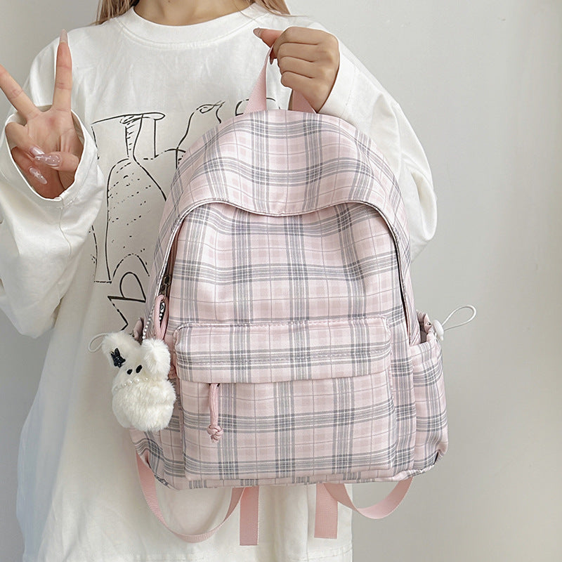 Stylish Checkered Pattern Backpack Kalsten
