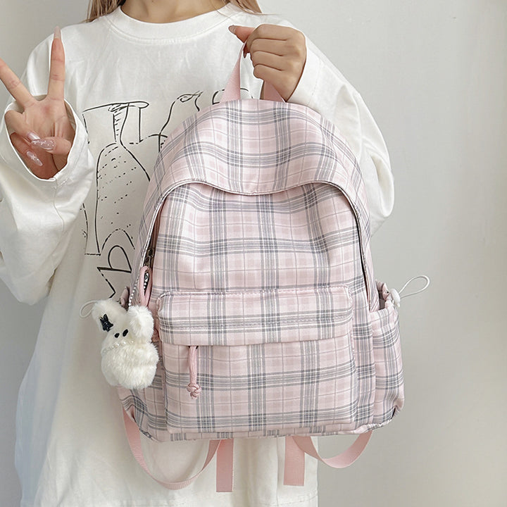 Stylish Checkered Pattern Backpack Kalsten