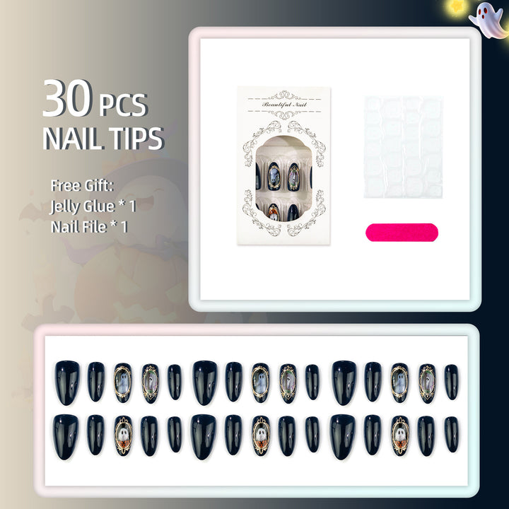 Halloween-Themed Press-On Nail Art Set
