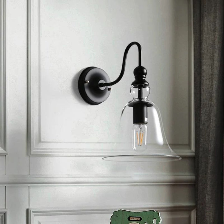 Vintage Bell-Shaped Glass Pendant Light