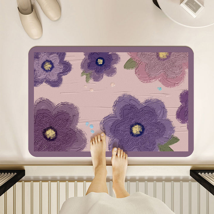 Floral Patterned Bath Mat