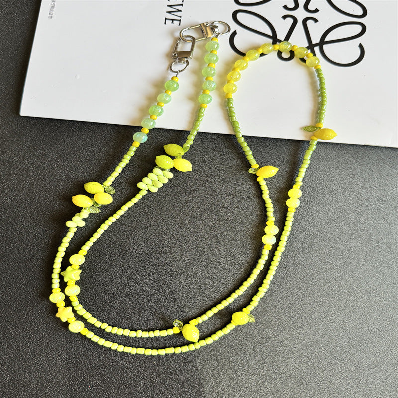Beaded Lemon Charm Necklace Kalsten