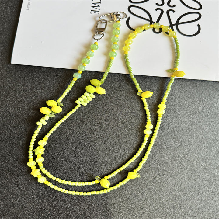 Beaded Lemon Charm Necklace Kalsten