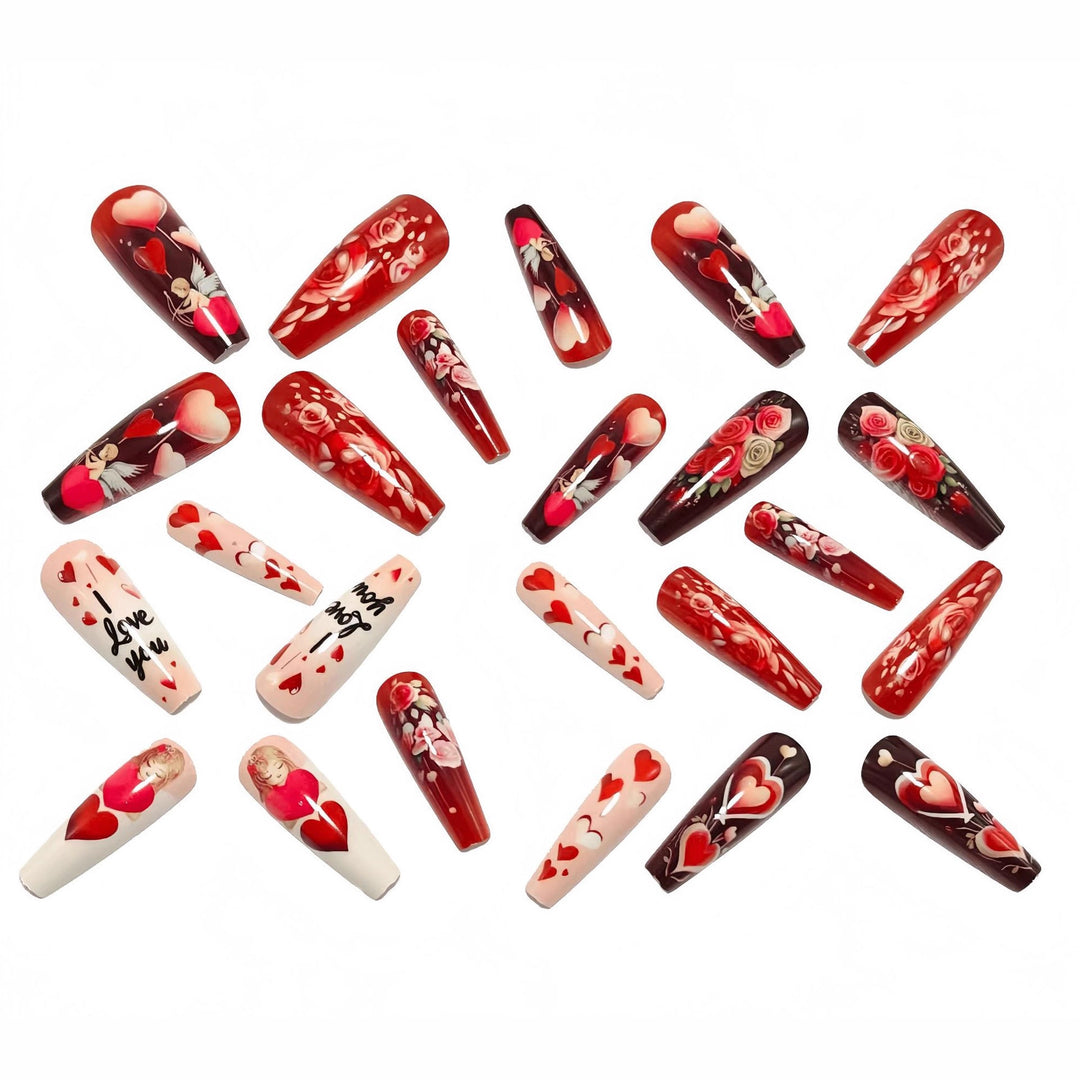 Artificial Nails in Romantic Heart Design Kalsten