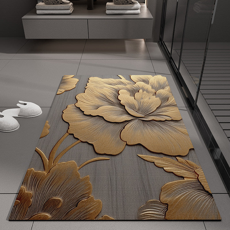Floral Embossed Bath Mat