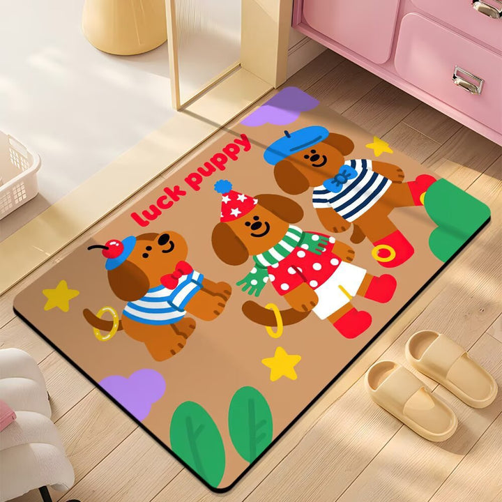 Cute Cartoon Dog Shower Mat Kalsten