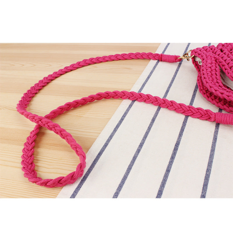Playful macrame shoulder bag with braided handle Kalsten
