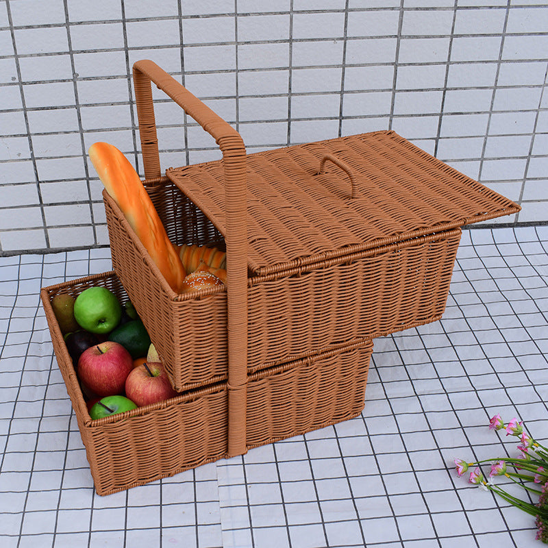 Multi-Functional Woven Storage Basket with Lid Kalsten
