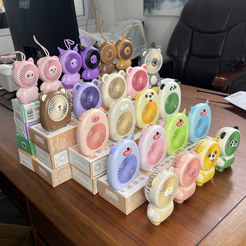 Cooling portable handheld bear-ear mini fan with adjustable tilt USB rechargeable desktop stand Kalsten