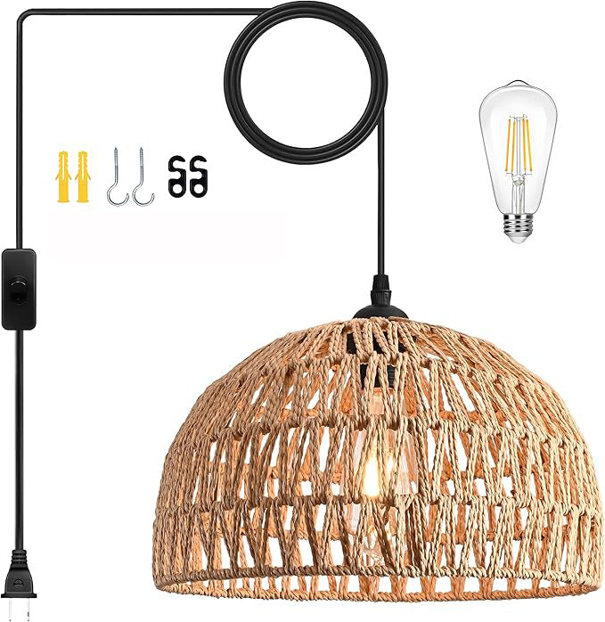 Boho-Chic Woven Pendant Light