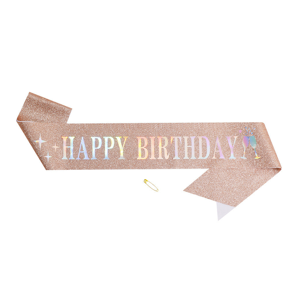 Ladies Glitter Headband with "Happy Birthday" Inscription Kalsten