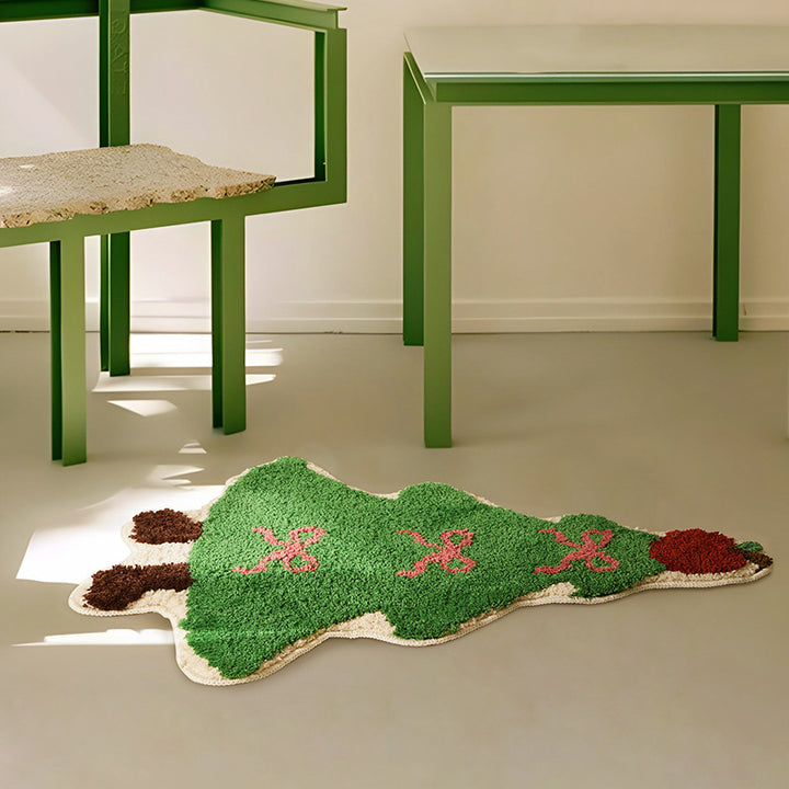 Soft high-pile Christmas carpet in Christmas tree shape
