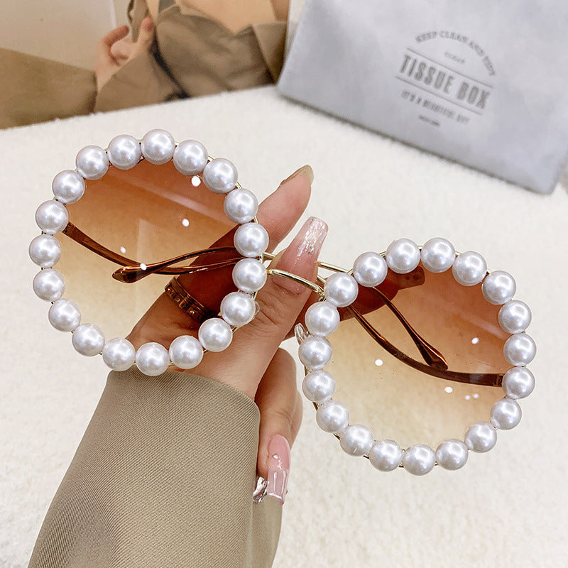 Women’s large sunglasses with pearl-embellished frame Kalsten