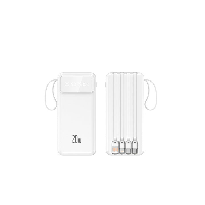 Powerbank with integrated multifunctional charging cables and digital display Kalsten