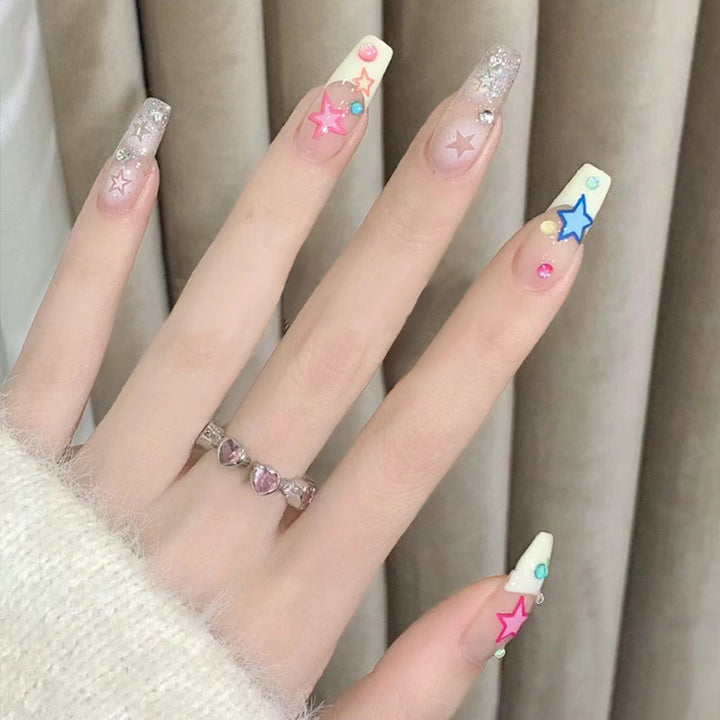 Decorative Glittering Press-On Nail Set Kalsten