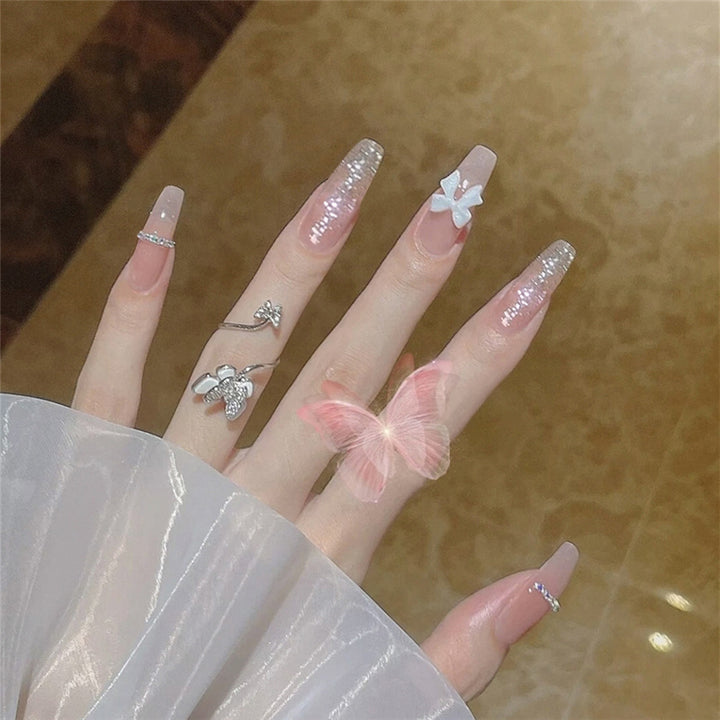 Elegant Long Stiletto Press-On Nail Art