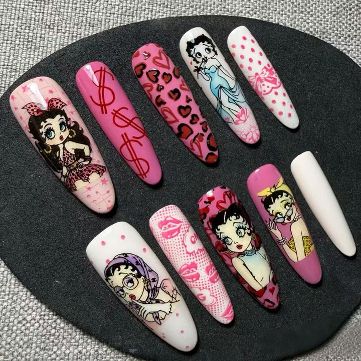 Artistic Long Stiletto Nail Enhancements Kalsten
