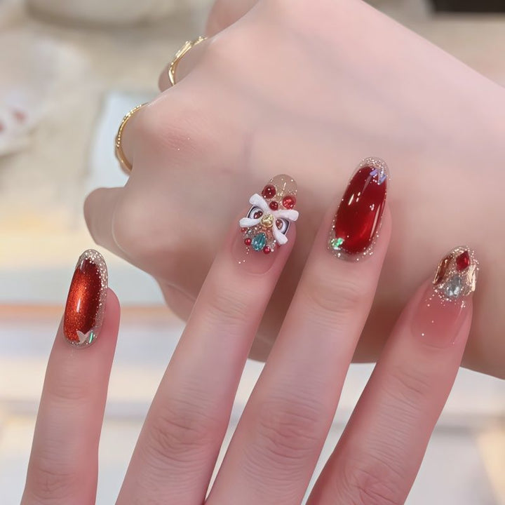 Elegant artificial nails with festive decor Kalsten