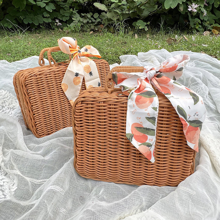 Vintage Wicker Storage Trunk Kalsten