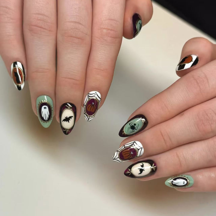 Decorative Halloween-Themed Press-On Nail Art Set Kalsten