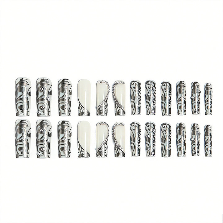 Elegant artificial nails with stylish embellishments Kalsten