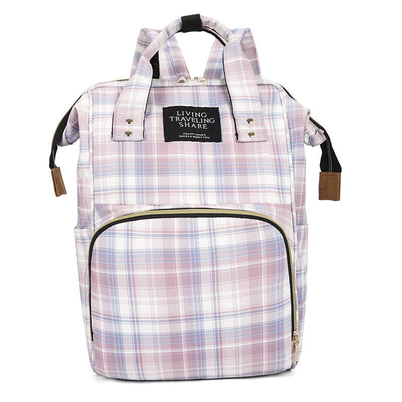 Checkered Pattern Travel Backpack Kalsten