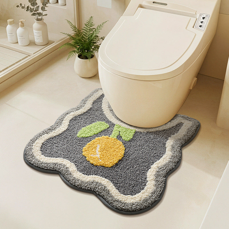 Floral Design Memory Foam Bath Mat Kalsten