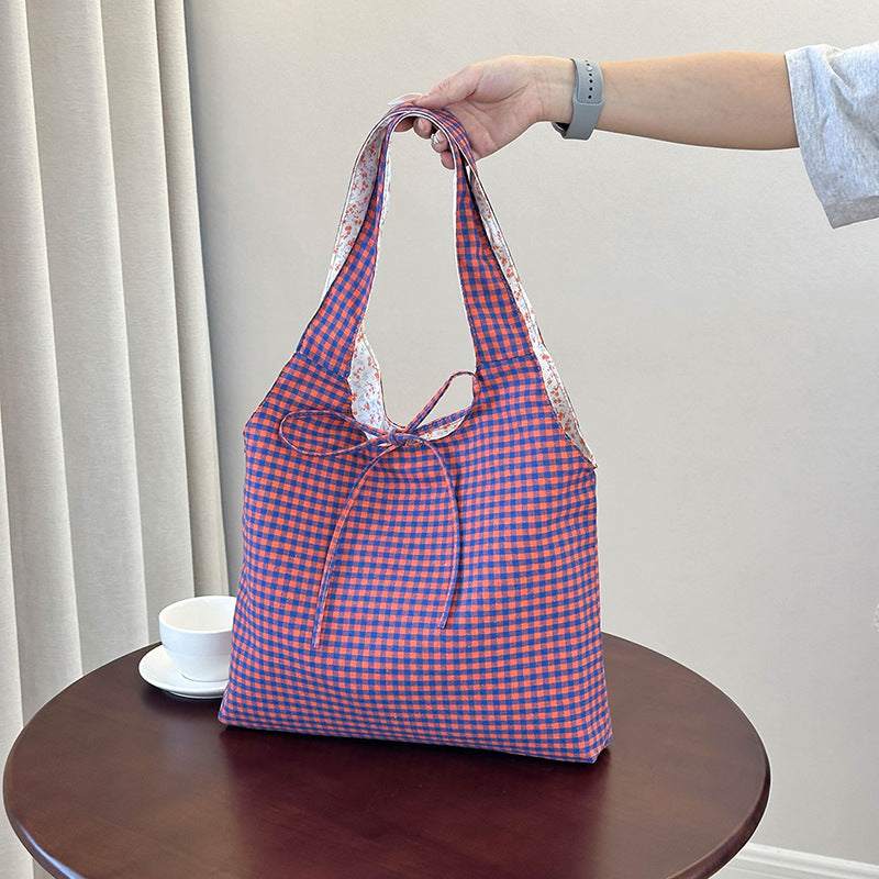 Stylish Checkered Shopping Tote Bag Kalsten