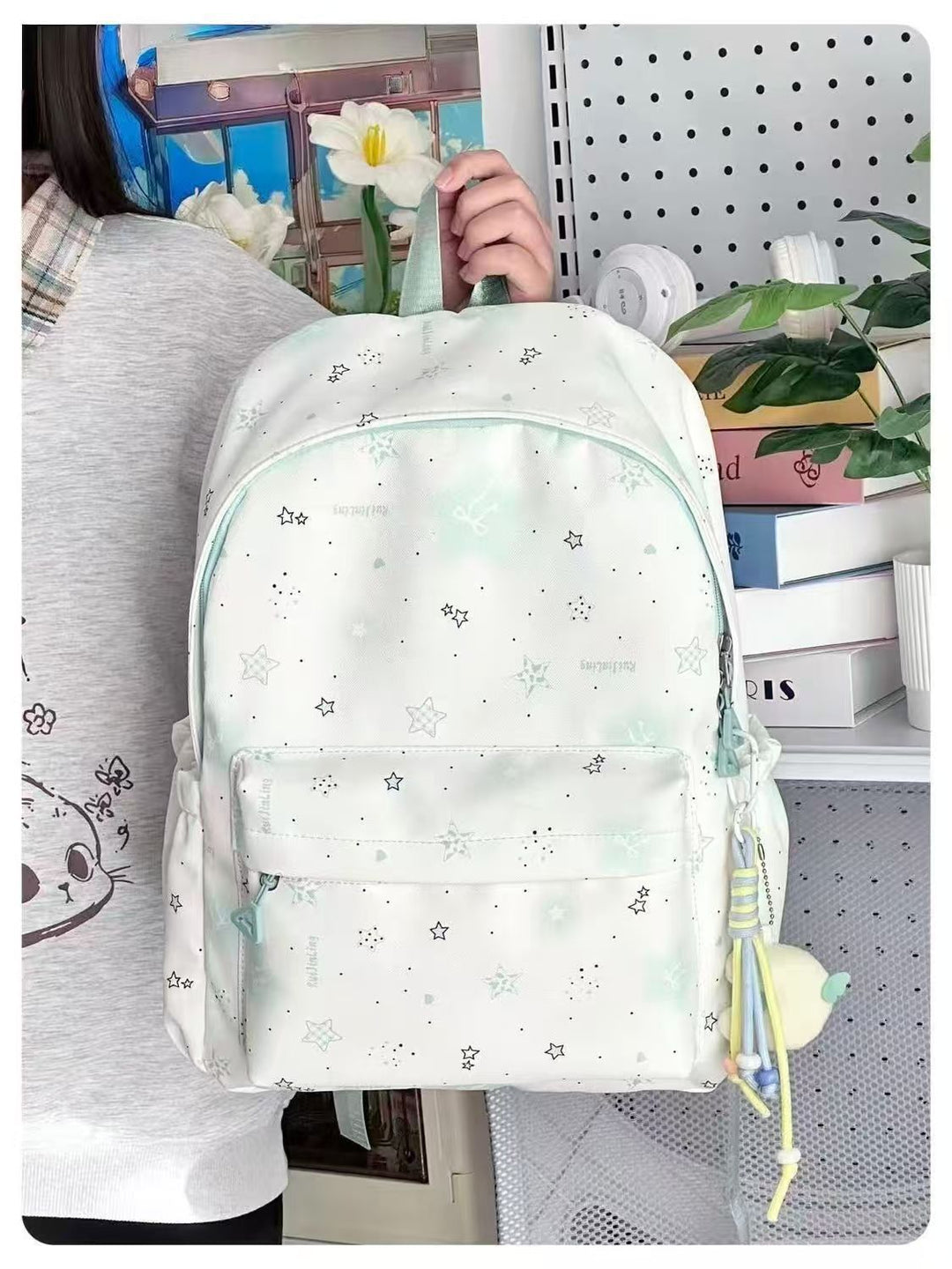 School backpack with playful star design and multiple compartments Kalsten