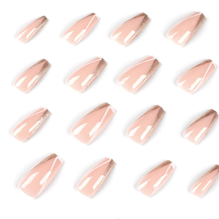 Elegant Glitter French Tip Acrylic Nails Kalsten