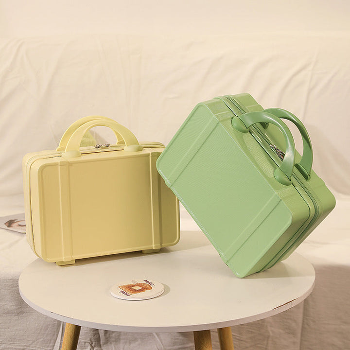 structured hard-shell vanity travel case with dual top handles and lockable zipper Kalsten