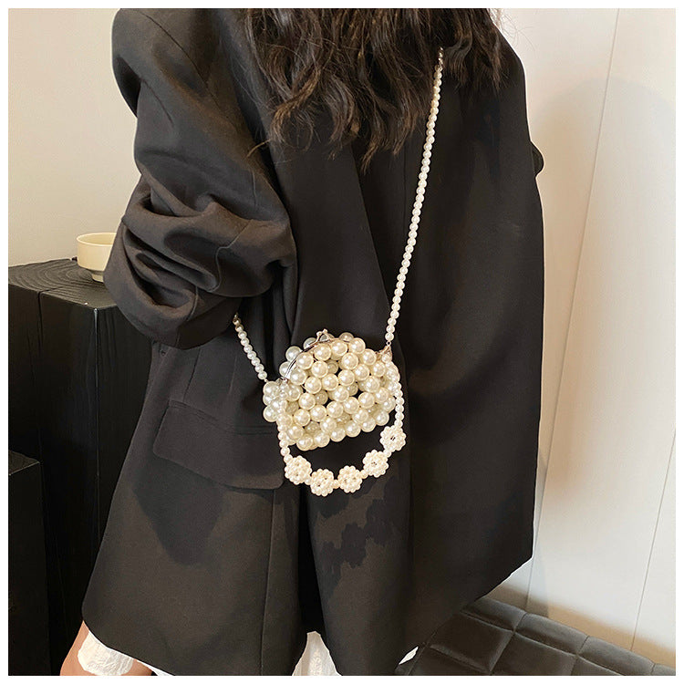 Pearl-Embellished Evening Handbag